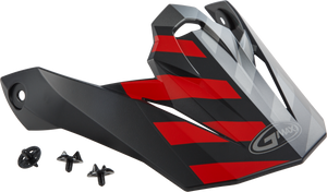 Gmax - Visor W/screws Fame Mx-86 Matte Black/red/silver - G086069