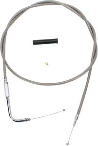 Drag Specialties - Throttle Cable - 54" - Braided - Stainless Braided Throttle Cable - 5332154B