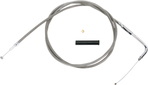 Drag Specialties - Throttle Cable - 58" - Braided - Stainless Braided Throttle Cable - 5332158B