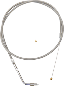 La Choppers - Throttle Cable - 12" - 14" - Stainless Steel - Stainless Braided Handlebar Throttle Cable - LA-8100TH13