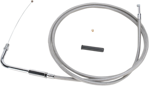 Drag Specialties - Throttle Cable - 54" - Braided - Stainless Braided Throttle Cable - 5331154B
