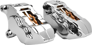 Hawg Halters Inc - 4 Pist Front Dual Caliper Kit Chrome W/ 11.8" Rotor - FKDDCC5018 Hawg Halters Inc - 4 Pist Front Dual Caliper Kit Chrome W/ 11.8" Rotor - FKDDCC5018