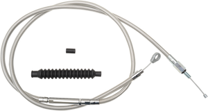 La Choppers - Clutch Cable - 12" - 14" Ape Hanger Handlebars - Stainless Steel - Stainless Steel Braided Clutch Cable - LA-8100C13