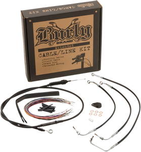 Burly Brand - Control Kit - 13" Ape Hanger Handlebars - ABS - Complete Black Vinyl Handlebar Cable/Line Kit for Ape Hanger Handlebars - B30-1234