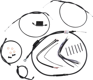 Burly Brand - Handlebar Cable and Brake Line Kit - Extended - Sportsters - 14" T-Bar Handlebars - ABS - Extended Handlebar Cable and Brake Line Kit for Sportsters with ABS - B30-1267