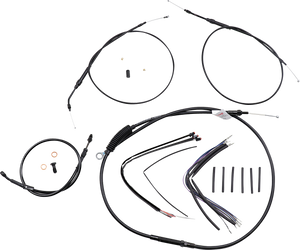 Burly Brand - Handlebar Cable and Brake Line Kit - Extended - Sportsters - 14" T-Bar Handlebars - ABS - Extended Handlebar Cable and Brake Line Kit for Sportsters with ABS - B30-1269