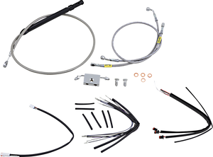 Burly Brand - Control Kit - 14" Gorilla Handlebars - Stainless - Handlebar Cable and Brake Line Kit for Burly Ape Handlebars - B30-1243