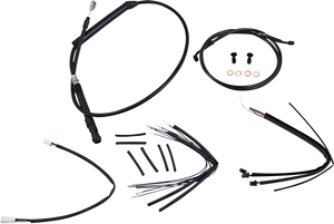 Burly Brand - Control Kit - 16" Gorilla Handlebars - Black - Handlebar Cable and Brake Line Kit for Burly Ape Handlebars - B30-1247