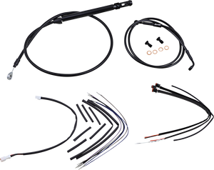 Burly Brand - Control Kit - 16" Ape Hanger Handlebars - Complete Black Vinyl Handlebar Cable/Line Kit for Ape Hanger Handlebars - B30-1261