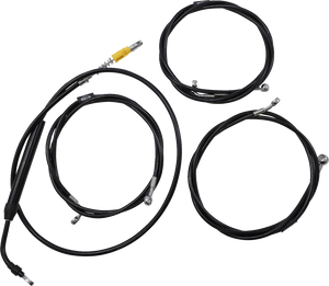 La Choppers - Handlebar Cable/Brake Line Kit - 15" - 17" Ape Hanger Handlebars - Black Vinyl - Standard Black Vinyl Braided Handlebar Cable/Brake Line Kit  Ape Hanger - LA-8056KT-16B