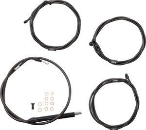 La Choppers - Handlebar Cable/Brake Line Kit - 15" - 17" Ape Hanger Handlebars - Midnight - Standard Midnight Braided Handlebar Cable/Brake Line Kit  Ape Hanger - LA-8056KT-16M