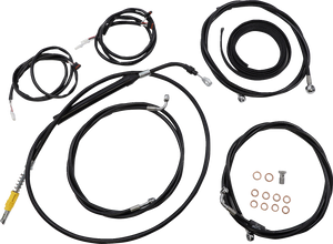 La Choppers - Cable Kit - 18" - 20" Ape Hanger Handlebars - ABS - Black - Complete Plug-and-Play Cable Kit - LA-8056KT3-19B