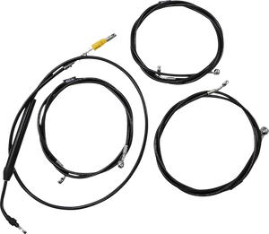 La Choppers - Handlebar Cable/Brake Line Kit - 15" - 17" Ape Hanger Handlebars - Midnight - Standard Midnight Braided Handlebar Cable/Brake Line Kit  Ape Hanger - LA-8058KT-16M