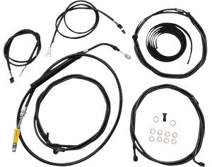 La Choppers - Cable Kit - Stock Ape Hanger Handlebars - ABS - Midnight - Complete Plug-and-Play Cable Kit - LA-8058KT3-08M