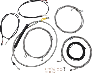 La Choppers - Cable Kit - 15" - 17" Ape Hanger Handlebars - ABS - Stainless - Complete Plug-and-Play Cable Kit - LA-8058KT3-16