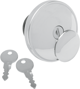 Drag Specialties - Gas Cap - Non-Vented Locking - Chrome - Screw-In Locking Gas Cap  Non-Vented - 03-0318A-B