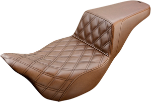 Saddlemen - Step-Up Seat - Front Lattice Stitch - Brown - '08-'23 FL - Step-Up Seat  Front Lattice Stitch - 808-07B-172BR
