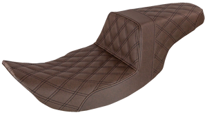 Saddlemen - Step-Up Seat - Full Lattice Stitch - Brown - Step-Up Seat  Full Lattice Stitch - 897-06-175BR