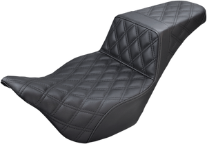 Saddlemen - Step-Up Seat - Full Lattice Stitch - Black - '08-'23 FL - Step-Up Seat  Full Lattice Stitch - 808-07B-175