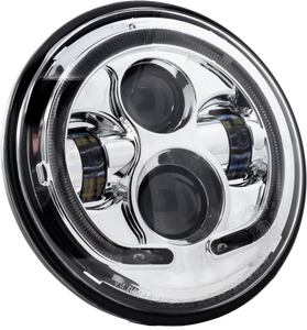 Letric Lighting Co - 7" Led Headlight Chrome Halo Indian - LLC-ILHP-7C