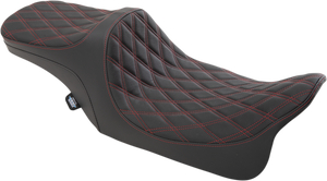 Drag Specialties - Predator III 2-Up Seat - Double Diamond - Red Thread - Predator III 2-Up Seat - 0801-1310
