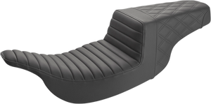 Saddlemen - Step-Up Seat - Front Tuck-n-Roll/Rear Lattice Stitch - Black - Step-Up Seat  Front Tuck-n-Roll/Rear Lattice Stitch - 897-07-176