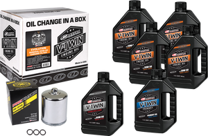 Maxima - V-twin Oil Change Kit Mineral Evo  Chrome Filter - 90-069016PC Maxima - V-twin Oil Change Kit Mineral Evo  Chrome Filter - 90-069016PC