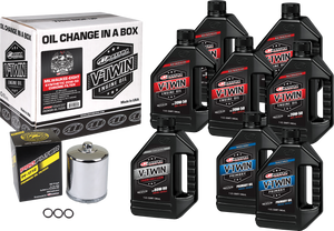 Maxima - V-twin Oil Change Kit Syn M8 Chrome Filter - 90-129018PC