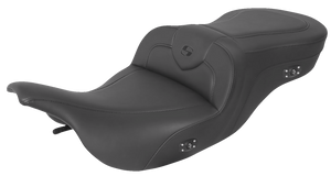 Saddlemen - Heated RoadSofa Seat - Without Backrest - Black W/Black Stitching - Heated RoadSofa Seat - 897-07-187HCT
