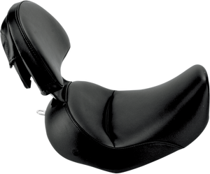Saddlemen - Heels Down Solo Seat - With Backrest - Plain - Black - FLSTC - Heels Down Solo Seat - 806-15-0041
