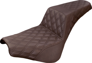 Saddlemen - Step-Up Seat - Full Lattice Stitch - Brown - Step-Up Seat  Full Lattice Stitch - 818-30-175BR