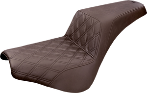 Saddlemen - Step-Up Seat - Front Lattice Stitch - Brown - Step-Up Seat  Front Lattice Stitch - 818-30-172BR