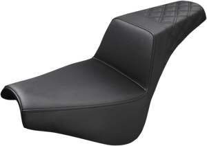 Saddlemen - Step-Up Seat - Rear Lattice Stitch - Black - Step-Up Seat  Rear Lattice Stitch - 818-30-173