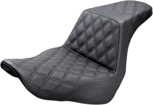 Saddlemen - Step-Up Seat - Full Lattice Stitch - Black - Step-Up Seat  Full Lattice Stitch - 818-29-175