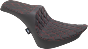 Drag Specialties - Predator III Seat - Double Diamond - Red Stitching - Predator III Seat - 0802-1368