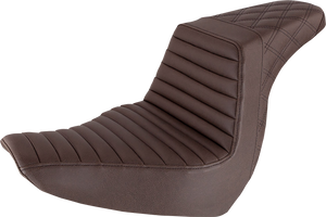Saddlemen - Step-Up Seat - Front Tuck-n-Roll/Rear Lattice Stitch - Brown - Step-Up Seat  Front Tuck-n-Roll/Rear Lattice Stitch - 818-29-176BR