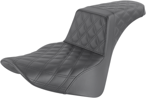 Saddlemen - Step-Up Seat - Full Lattice Stitch - Black - Step-Up Seat  Full Lattice Stitch - 818-33-175