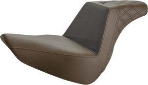 Saddlemen - Unknown Industries Seat - Front Carbon Fiber/Black Gripper Lumbar/Rear Lattice Stitch - FL '18-'23 - Unknown Industries Performance Gripper Seat - UN18-27-173BR