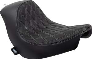 Drag Specialties - Solo Seat - Double Diamond - Silver Stitching - '18-'22 FL - Solo Seat - 0802-1514