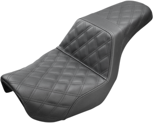 Saddlemen - Step-Up Seat - Full Lattice Stitch - Black - Dyna - Step-Up Seat  Full Lattice Stitch - 806-04-175
