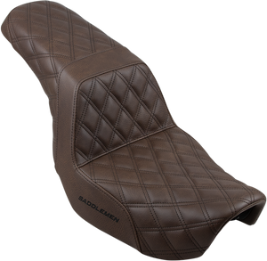 Saddlemen - Step-Up Seat - Full Lattice Stitch - Brown - Dyna - Step-Up Seat  Full Lattice Stitch - 806-04-175BR