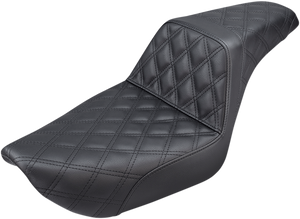 Saddlemen - Step-Up Seat - Full Lattice Stitch - Black - Dyna - Step-Up Seat  Full Lattice Stitch - 896-04-175
