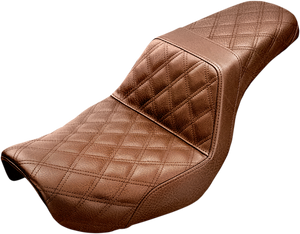 Saddlemen - Step-Up Seat - Full Lattice Stitch - Brown - Dyna - Step-Up Seat  Full Lattice Stitch - 804-04-175BR