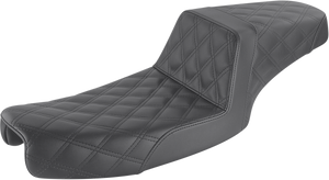 Saddlemen - Step-Up Seat - Full Lattice Stitch - Black - Dyna - Step-Up Seat  Full Lattice Stitch - 891-04-175