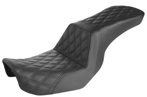 Saddlemen - Step-Up Seat - Full Lattice Stitch - Black - Dyna - Step-Up Seat  Full Lattice Stitch - 806-04-195