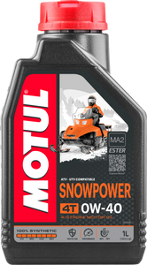 Motul - Snowpower 4t Syn Engine Oil 0w40 1 Ltr 12/case - 105891 Motul - Snowpower 4t Syn Engine Oil 0w40 1 Ltr 12/case - 105891