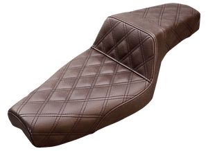 Saddlemen - Step-Up Seat - Full Lattice Stitch - Brown - XL - Step-Up Seat  Full Lattice Stitch - 879-03-175BR