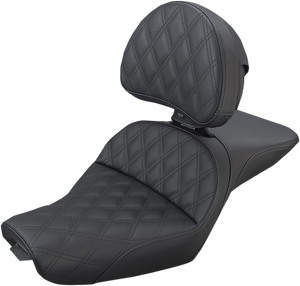 Saddlemen - Explorer Seat - With Backrest - Lattice Stitched - Black - Explorer Seat - 807-03-030LS
