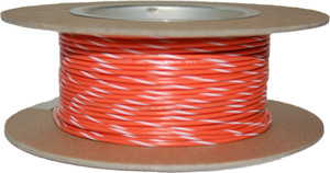 Namz Custom Cycle Products - #18-gauge Orange/white Stripe 100' Spool Of Primary Wire - NWR-39-100