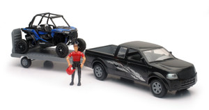 New-ray - Replica 1:18 Truck/trailer/utv Truck Black/rzr Blue - SS-37426E New-ray - Replica 1:18 Truck/trailer/utv Truck Black/rzr Blue - SS-37426E